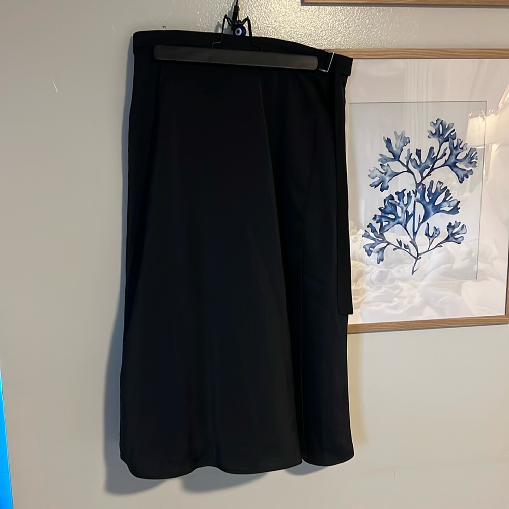 H&M Black Satin Wrap Skirt
